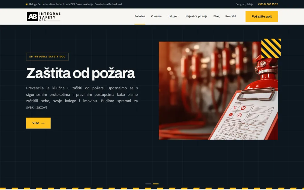 Sajt AB Integral Safety — Bezbednost i zdravlje na radu