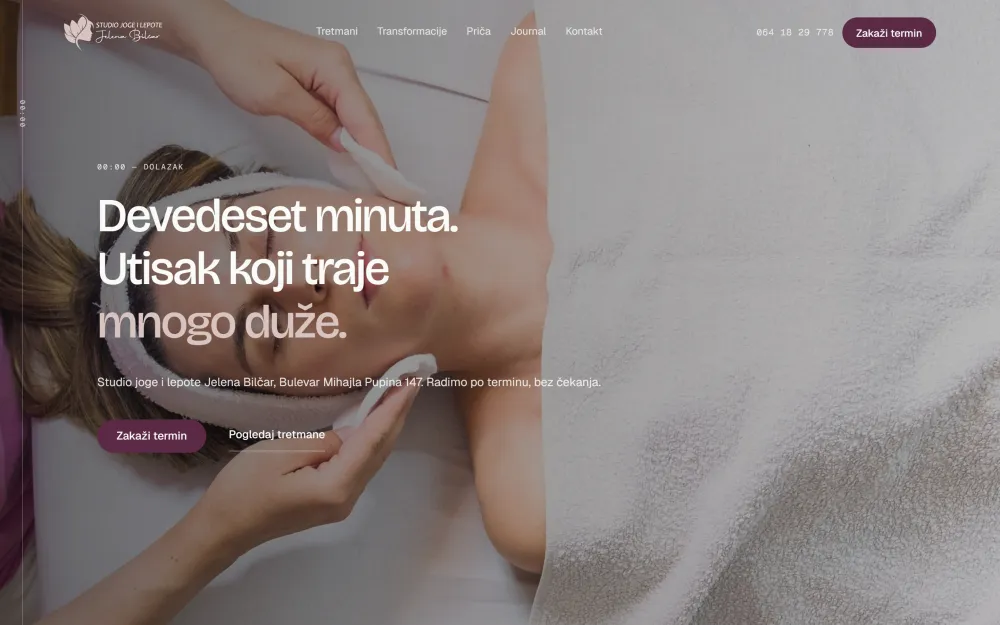 Sajt Studio Jelena Bilčar — Studio joge i lepote