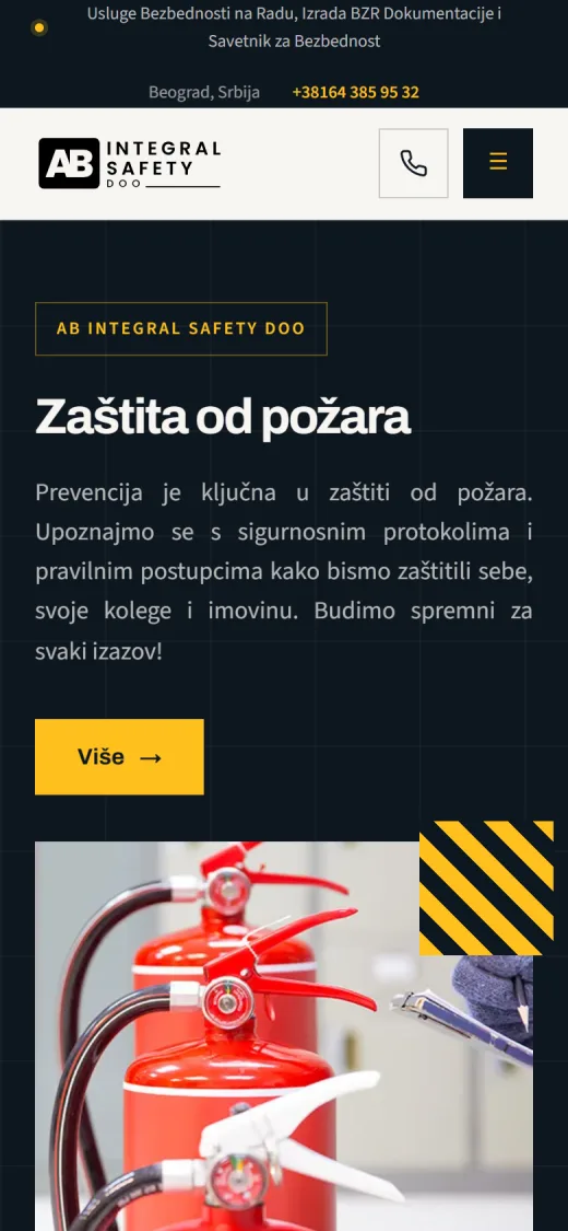 Sajt AB Integral Safety na telefonu