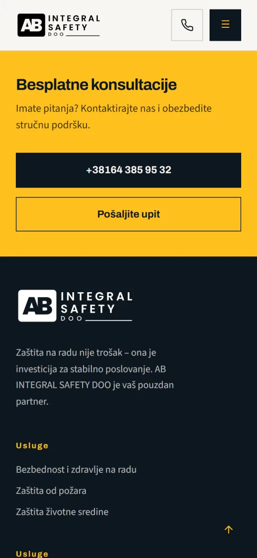 AB Integral Safety na telefonu, ekran 3