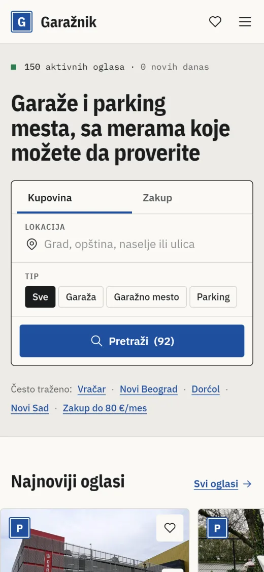 Sajt Garažnik na telefonu