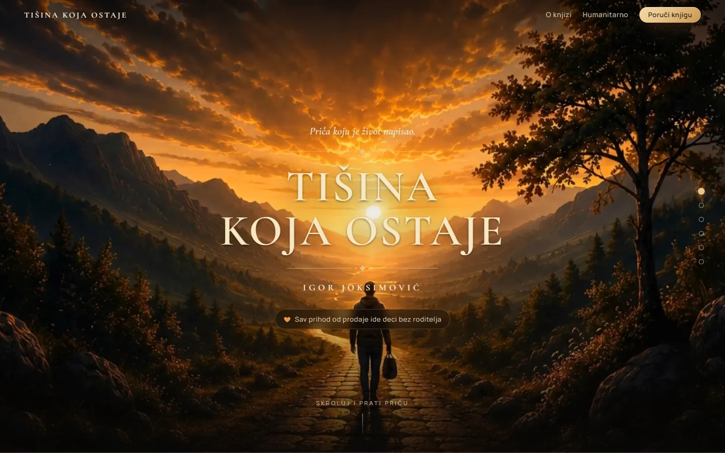 Naslovna strana sajta Tišina koja ostaje