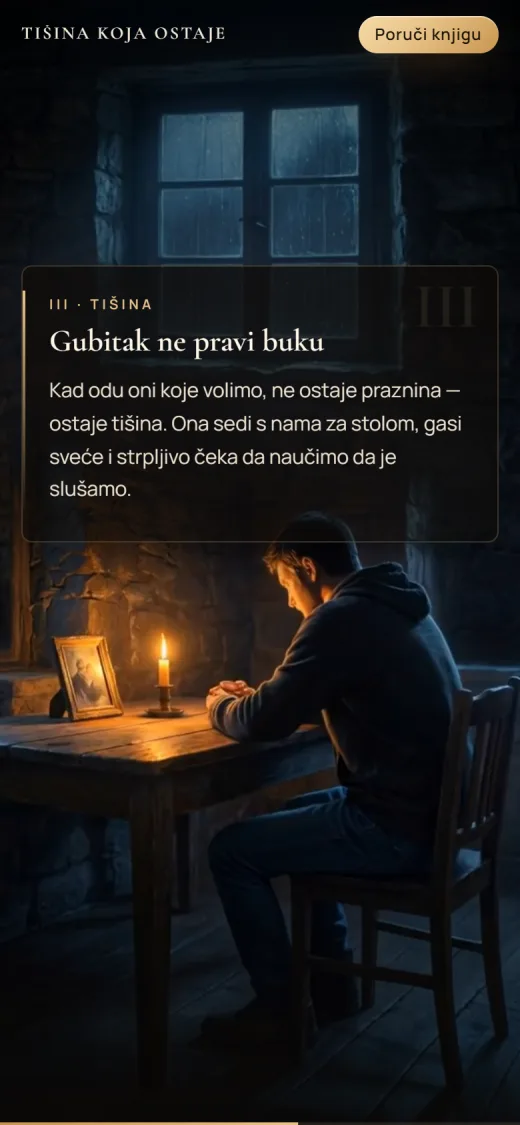 Tišina koja ostaje na telefonu, ekran 2