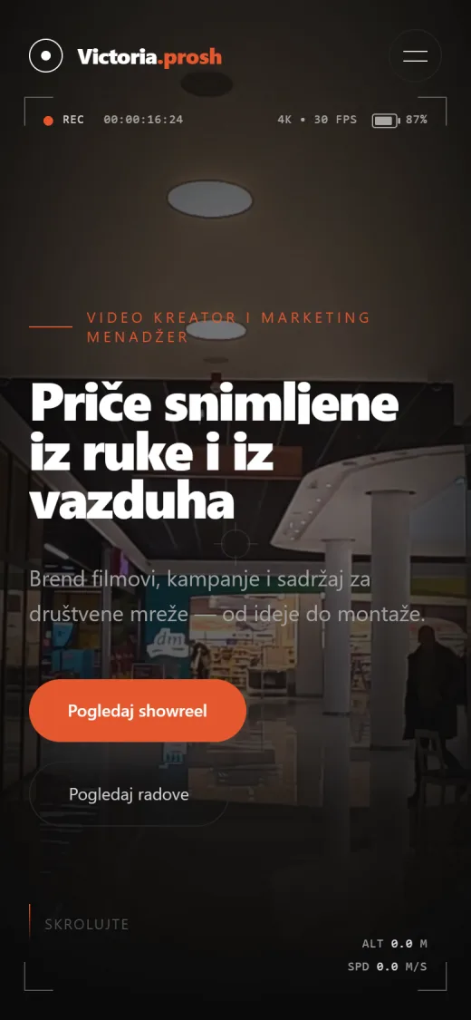 Sajt Victoria Prod na telefonu